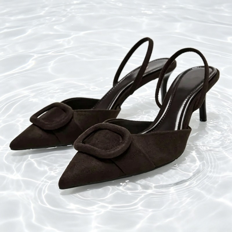 Home Office Makeover - Coffee Faux Suede High-heel Sandal Women