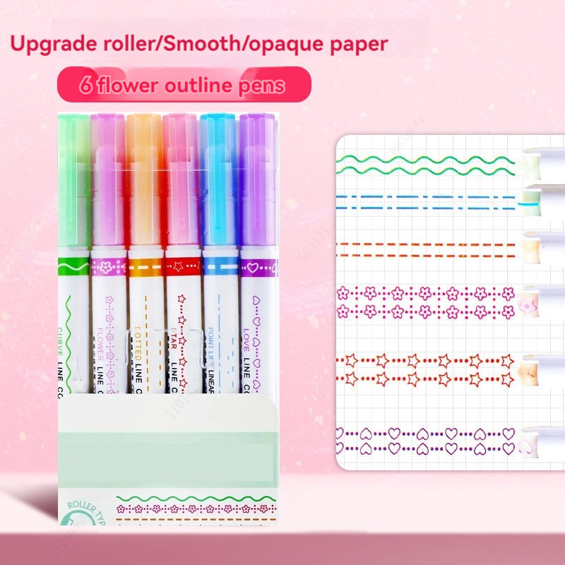 6Pcs/set Kawaii Flowers Line S - đánh giá và giá Copic Marker Sketch