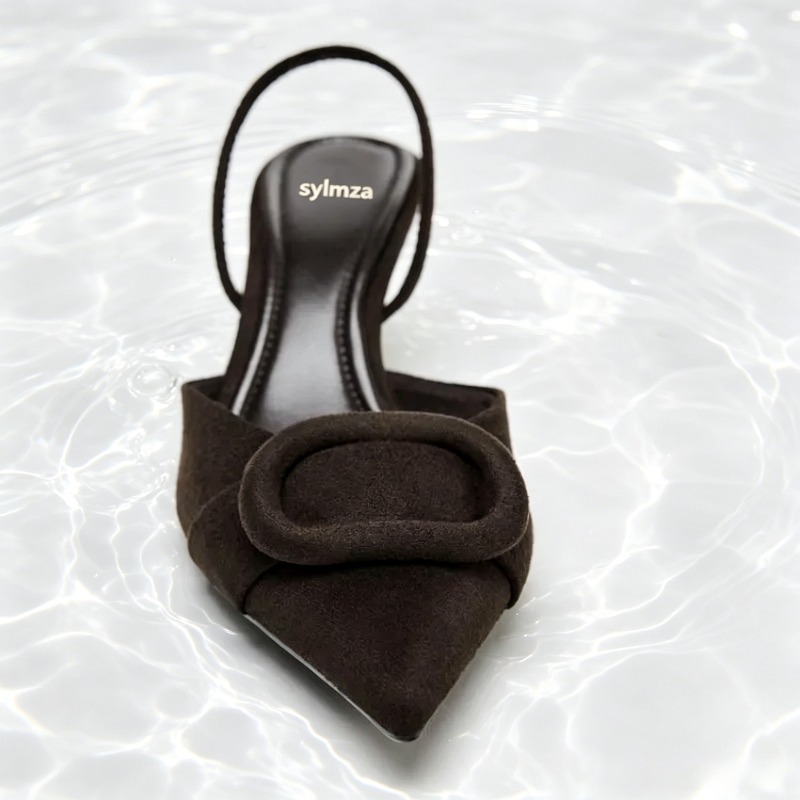 Coffee Faux Suede High-heel Sa - đánh giá và giá Home Office Makeover